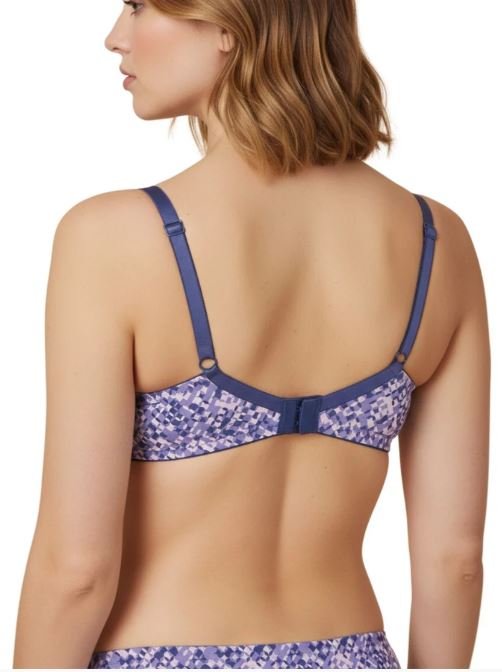 DOUBLE LAYERED FULL COVERAGE COTTON WIREFREE BRA WITH DIAMOND GEOMETRIC-PURPLE PRINT