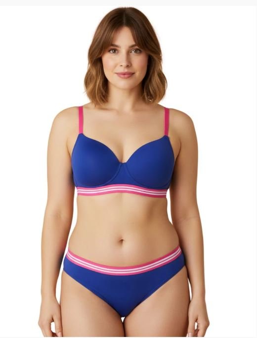 LIGHTLY PADDED NON WIRED TSHIRT BRA WITH MATCHING PANTY-BLUE (2)