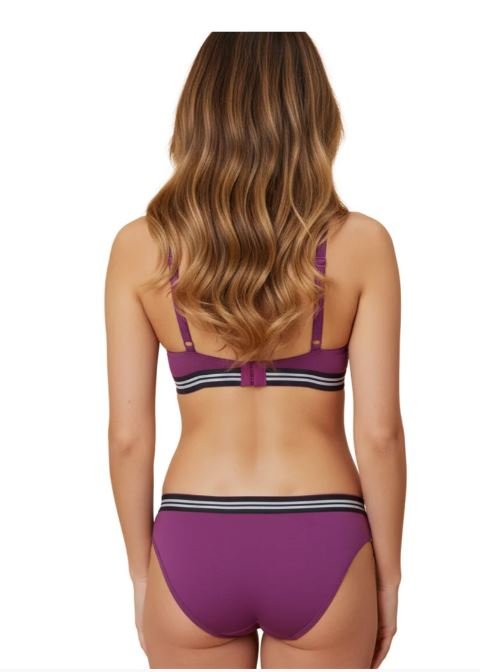 LIGHTLY PADDED NON WIRED TSHIRT BRA WITH MATCHING PANTY-PURPLE