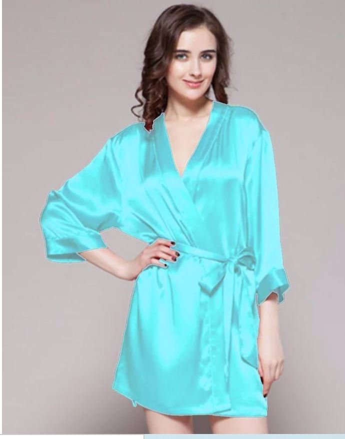 Aqua - Sky Blue - 100% Polyester Satin Gown - GWN 11 AQ
