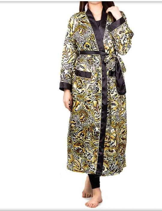 Black Tiger Print Night Gown