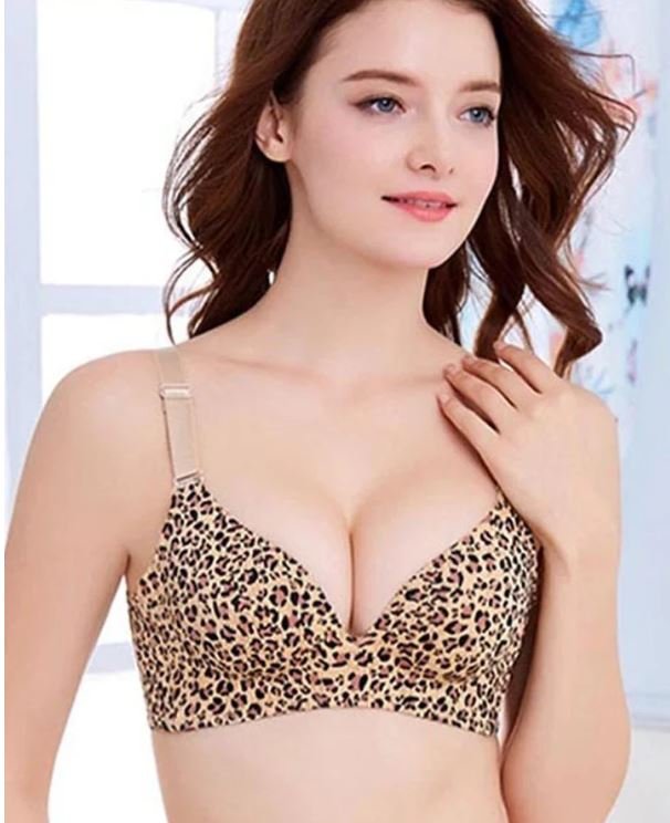 Bridal Cheetah Style Bra - Single Padded Non Wired - Brown & White