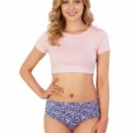 COTTON BIKNI BREIF WITH DIAMOND GEOMETRIC-PURPLE PRINT
