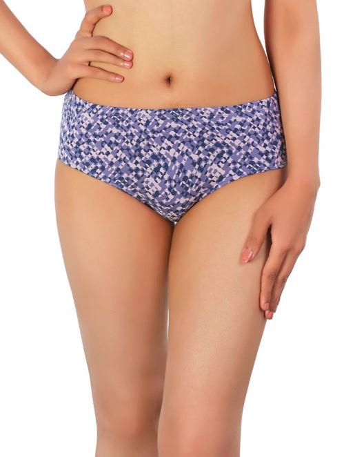 COTTON BIKNI BREIF WITH DIAMOND GEOMETRIC-PURPLE PRINT