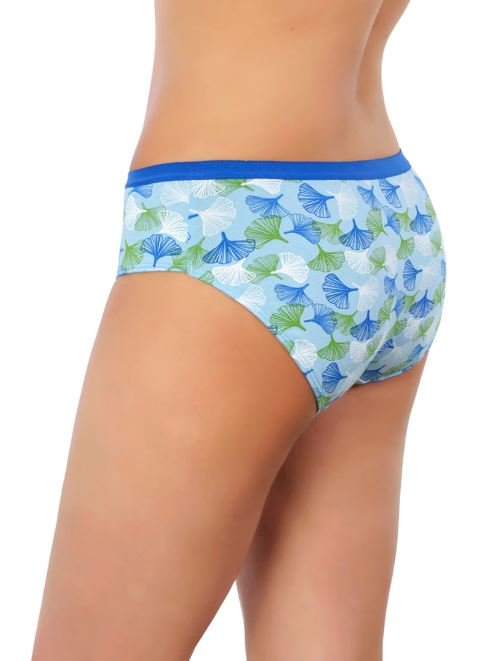 COTTON BIKNI BREIF WITH FLORAL PRINT-BLUE