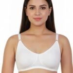 COTTON DOUBLE LAYERED ENCIRCLE BRA-WHITE