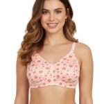 COTTON DOUBLE LAYERED NON WIRED PRINTED BRA -BABY ROSE PRINT