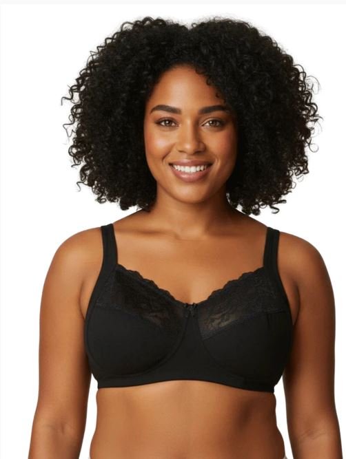 COTTON DOUBLE LAYERED SAG LIFT MINIMIZER BRA-BLACK