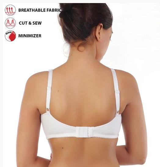 COTTON DOUBLE LAYERED SAG LIFT MINIMIZER BRA-WHITE