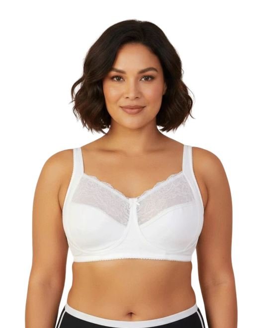 COTTON DOUBLE LAYERED SAG LIFT MINIMIZER BRA-WHITE