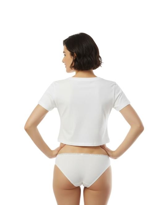 COTTON HUGGED FIT BIKNI BRIEF-WHITE