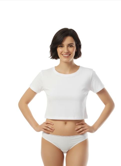 COTTON HUGGED FIT BIKNI BRIEF-WHITE