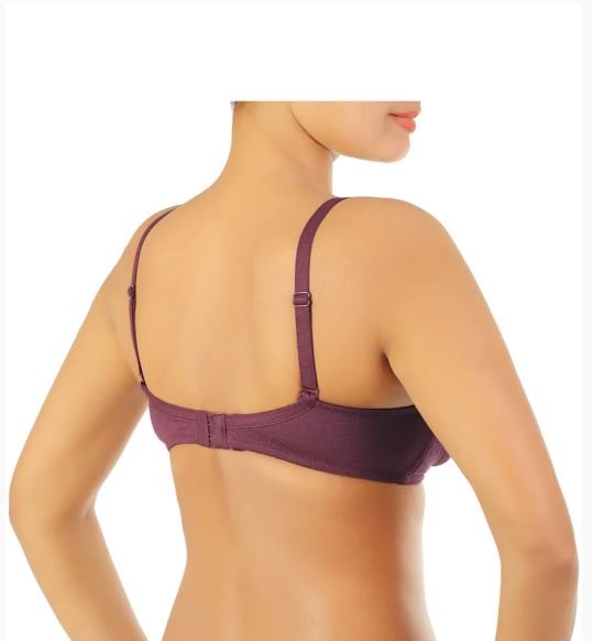 CUP SIDE SUPPORT DOUBLE LAYERED MULTIWAY COTTON BRA -GRAPE WINE