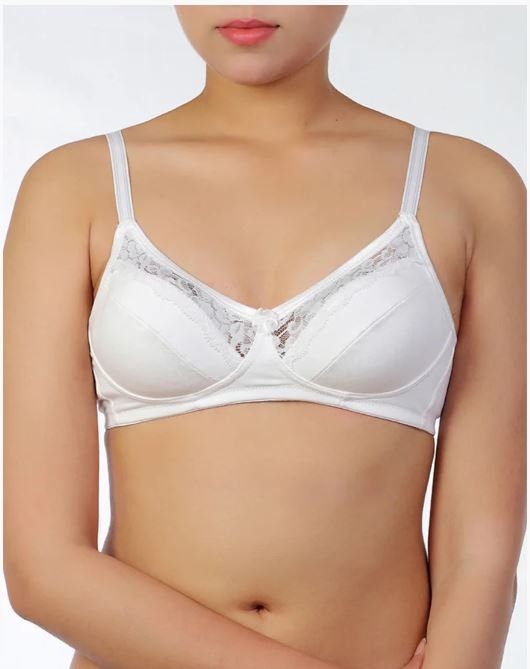 Cotton Wire-free Cut N Sew Bra- White