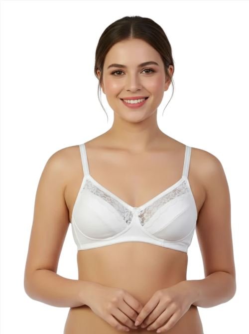 Cotton Wire-free Cut N Sew Bra- White