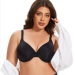 Curvy Lightly Padded T-Shirt Bra -BLACK