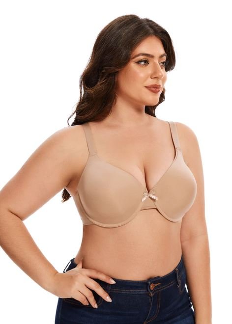 Curvy Lightly Padded T-Shirt Bra -Beige