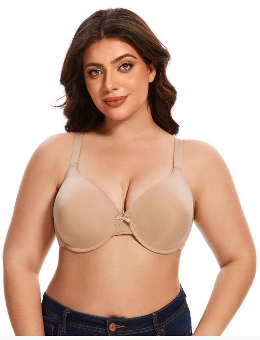 Curvy Lightly Padded T-Shirt Bra -Beige