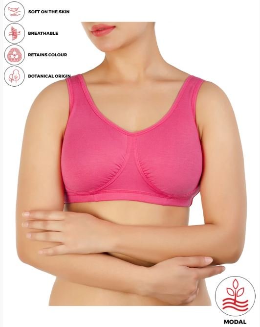 DOUBLE LAYERED MODAL STAY AT HOME / MATERNITY / SLEEP BRA-GEORGIA PEACH
