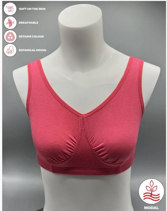 DOUBLE LAYERED MODAL STAY AT HOME / MATERNITY / SLEEP BRA-GEORGIA PEACH