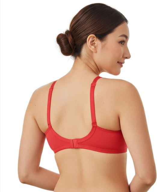 DOUBLE LAYERED NON-PADDED NON-WIRED MULTIWAY COTTON BRA - CHERRY