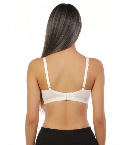 DOUBLE LAYERED WIRE-FREE BRA WITH HIGH MID PANEL -WHITE
