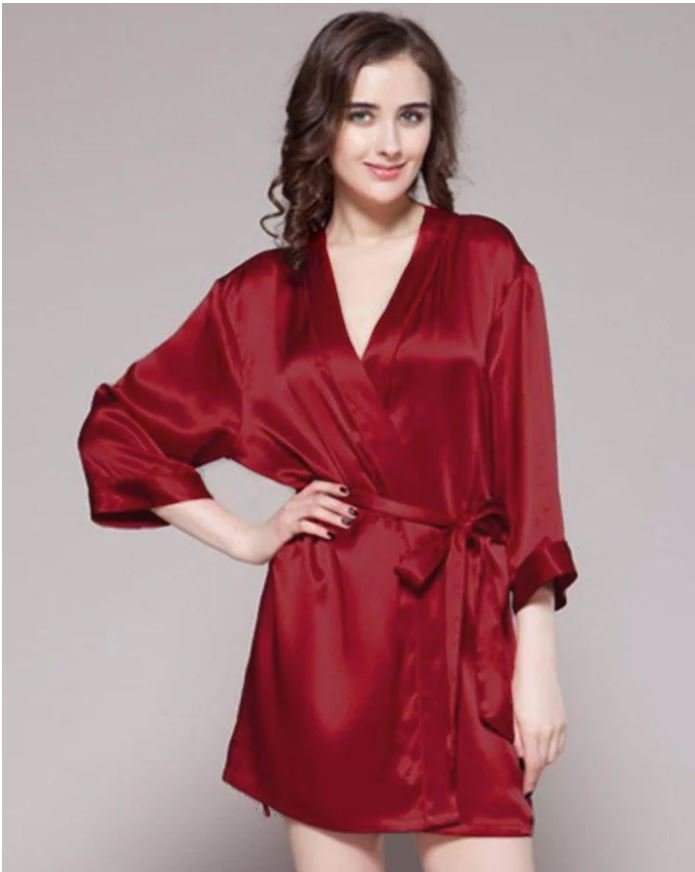 Dark Red - 100% Polyester Satin Gown - GWN 11 DR