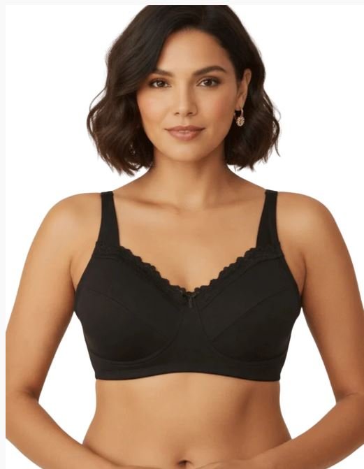 FULL COVERAGE SUPER SUPPORT CUT & SEW CUPS MINIMIZER BRA-BLACK