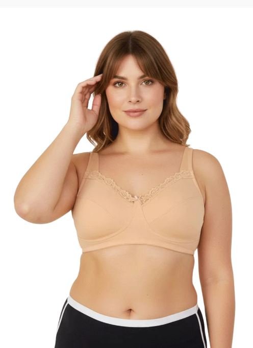 FULL COVERAGE SUPER SUPPORT CUT & SEW CUPS MINIMIZER BRA-TOASTED ALMOND