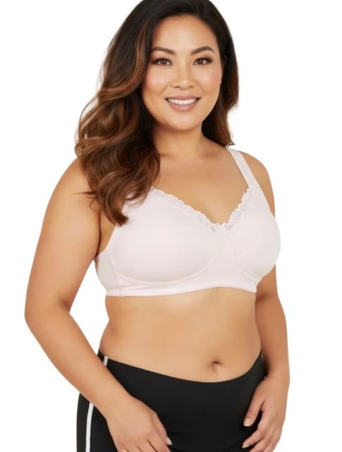 FULL COVERAGE SUPER SUPPORT CUT & SEW CUPS MINIMIZER BRA-WHITE