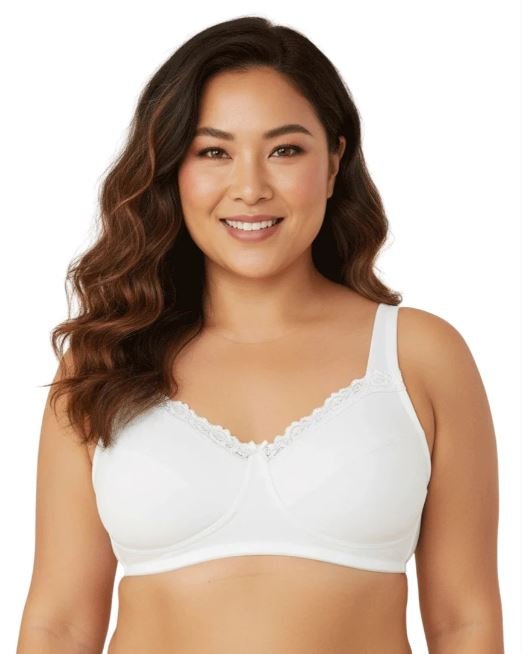 FULL COVERAGE SUPER SUPPORT CUT & SEW CUPS MINIMIZER BRA-WHITE