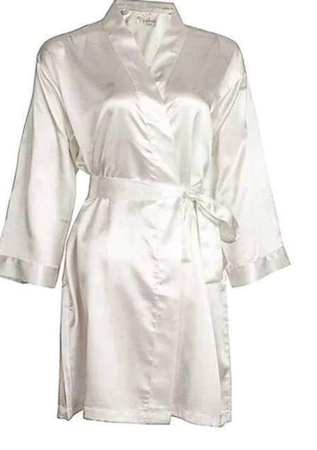 Ivory Satin Short Night Gown