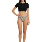 Laser Cut Thong Panty Cheeta Print-CARAMEL