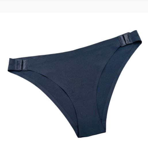 Low waist Laser Cut Panty with Side hooks -Black