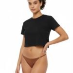 Low waist Laser Cut Stylish Panty -Brown