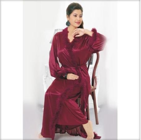 Maroon - FL-471 - Flourish Nightwear 1