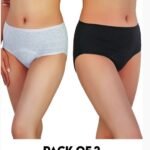 PACK OF 2  SUPER SOFT COTTON HIGH WAIST PERIOD PANTY-ASSORTED