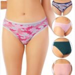 PACK OF 5 SUPER SOFT COTTON STRETCH PRINTED BIKINI BRIEFS -ARMY