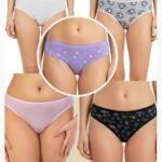 PACK OF 5 SUPER SOFT COTTON STRETCH PRINTED BIKINI BRIEFS -FOOTBALL