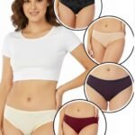 PACK OF 5 SUPER SOFT COTTON STRETCH PRINTED BIKINI BRIEFS -POLKA DOTS