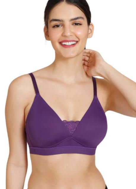 PADDED NON WIRED T SHIRT BRA-PLUM