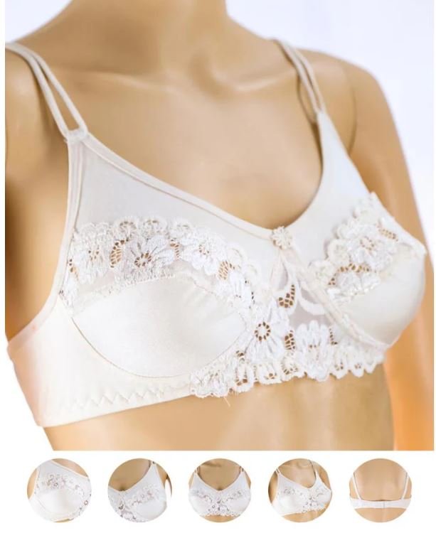 Pack of 2 - Madam Bra - BOE - Non Padded, Non Wired Bra, Soft Jersey Cotton Lace Bra 1