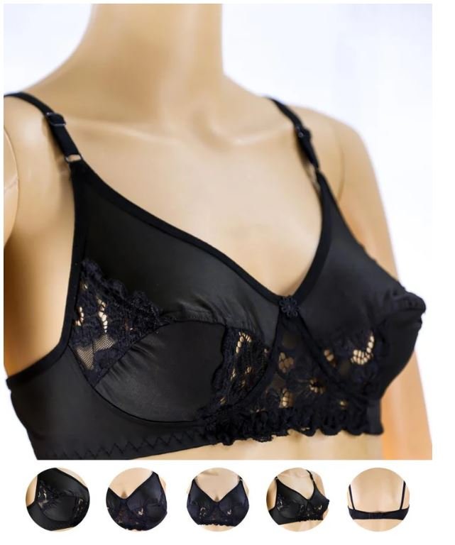 Pack of 3 - Madam Bra - JOY - Non Padded, Non Wired Bra, Soft Jersey Cotton Lace Bra 1