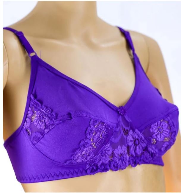Pack of 3 - Madam Bra - JOY - Non Padded, Non Wired Bra, Soft Jersey Cotton Lace Bra