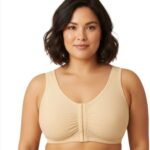 Plus Size Cotton Wire-free Darted Cup Front Open Bra - SKIN