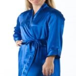 Royal Blue Color Silk Gown - Gwn36-Rb