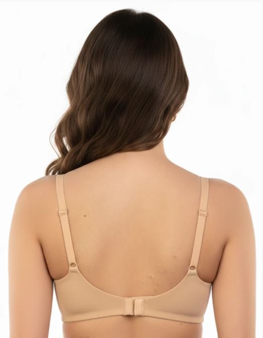 SIDE SMOOTHING BIO WASHED ANTI BACTERIAL COTTON WIRELESS T-SHIRT BRA-NUDE