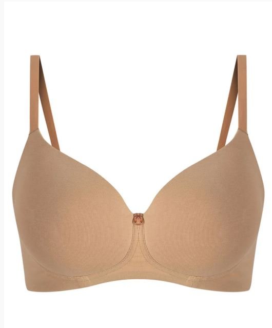 SIDE SMOOTHING BIO WASHED ANTI BACTERIAL COTTON WIRELESS T-SHIRT BRA-NUDE