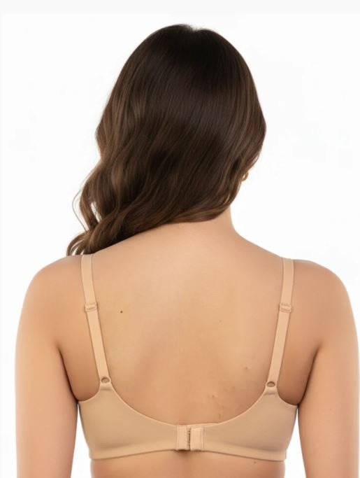 SIDE SMOOTHING BIO WASHED ANTI BACTERIAL COTTON WIRELESS T-SHIRT BRA-NUDE