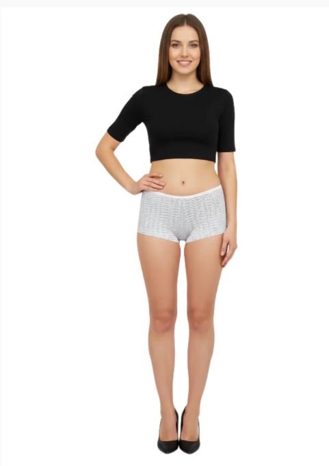 SUPER SOFT BOY SHORTS COTTON BRIEF-GAME ON(WHITE)